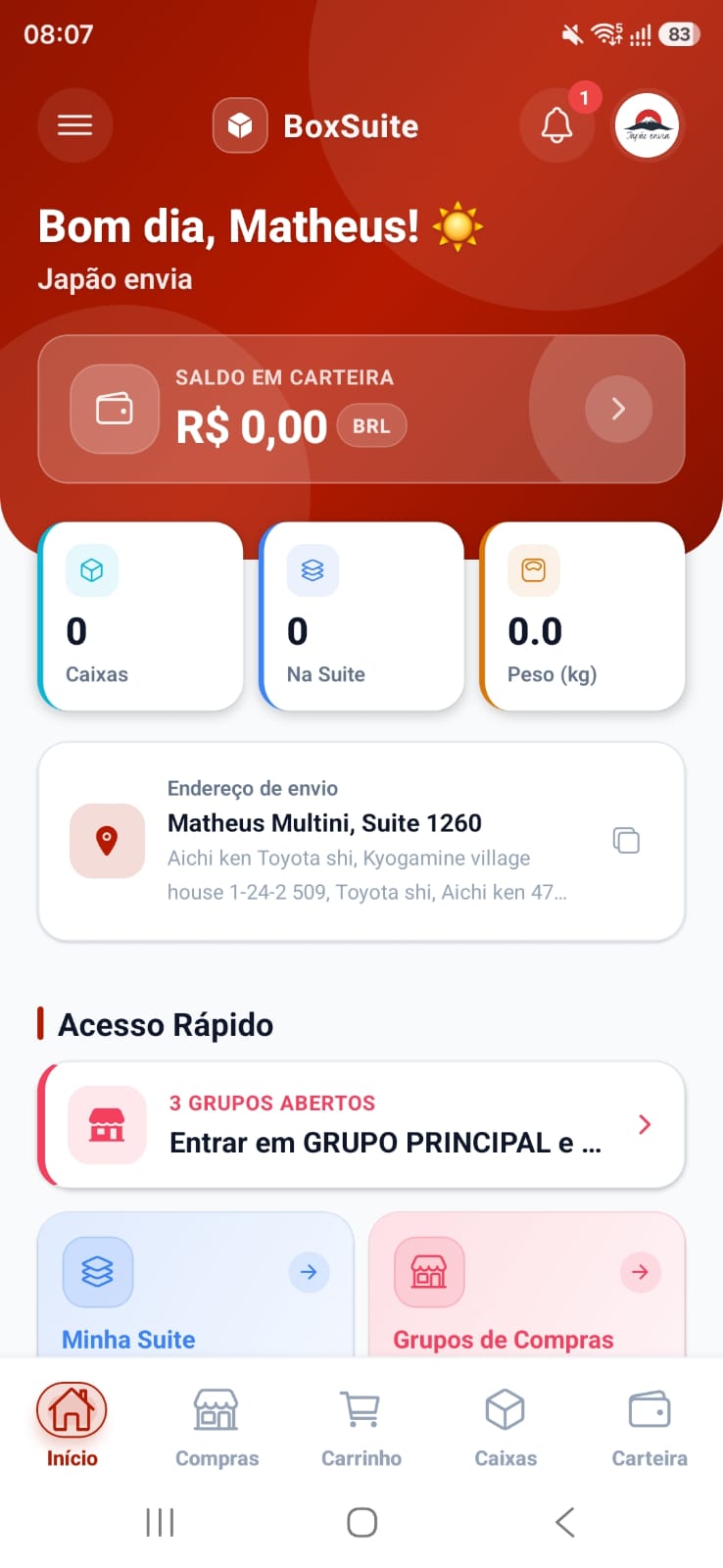 App Japão Envia